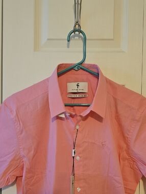 NWT Father Sons Stretch Slim Fit Men's Shirt - Pink/Peach Size XL